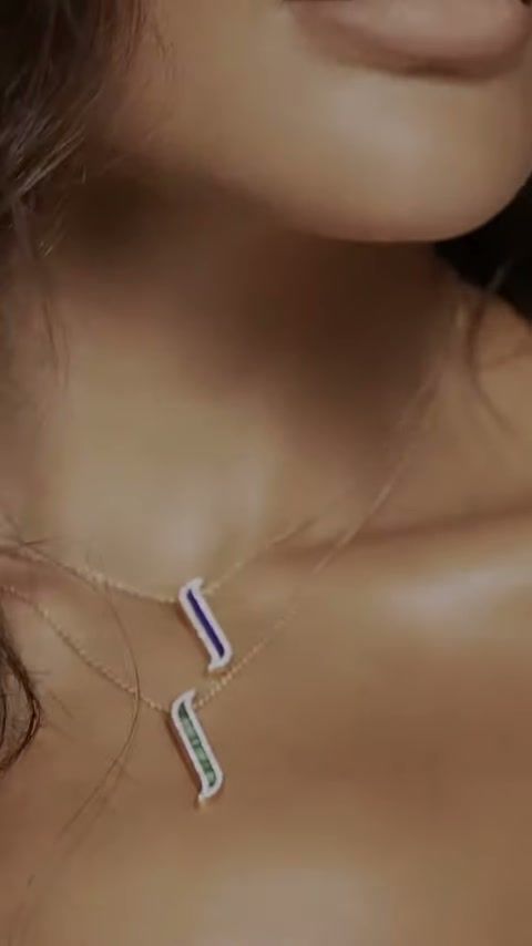 ALIF by DAMAS pendant necklace on skin, a close-up from the behind-the-scenes film