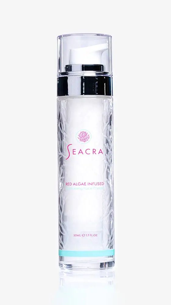 Seacra Red Algae Infused bottle standing on a white background, clean packshot