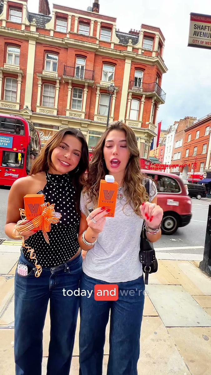 Two friends answering a street interview in London